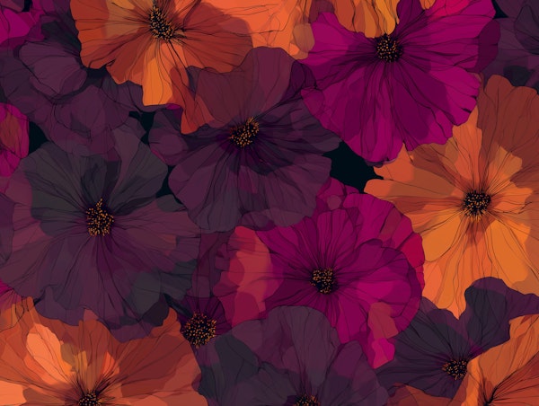 Copper Midnight Blossoms