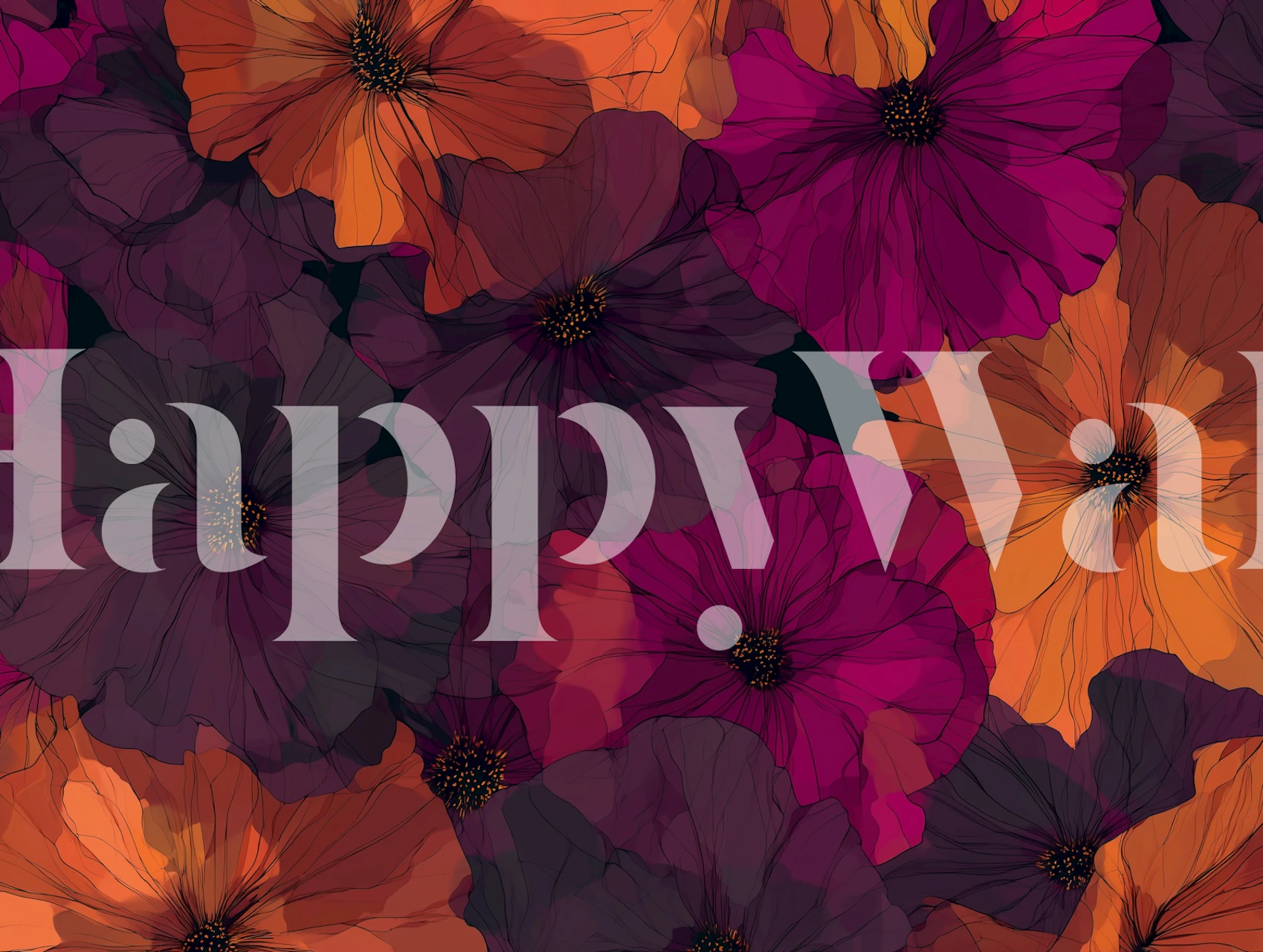 Papier peint Copper Midnight Blossoms dans une pièce