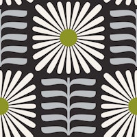 Retro Squared Daisy in Gray Green - S tapet