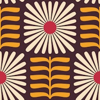 Retro Squared Daisy in Yellow Brown - L wallpaper