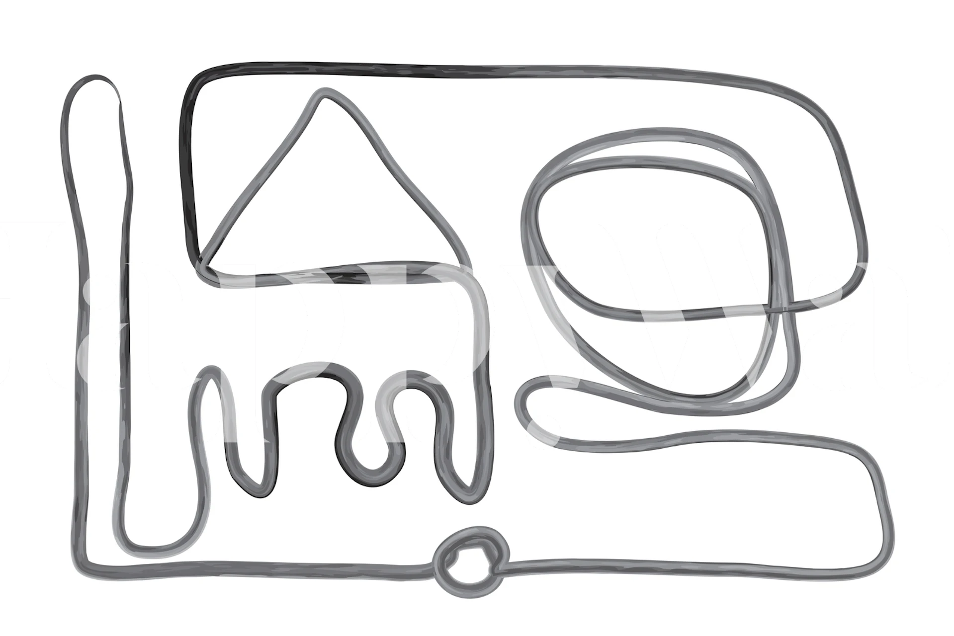 Papel pintado Abstract Line Art en un entorno moderno