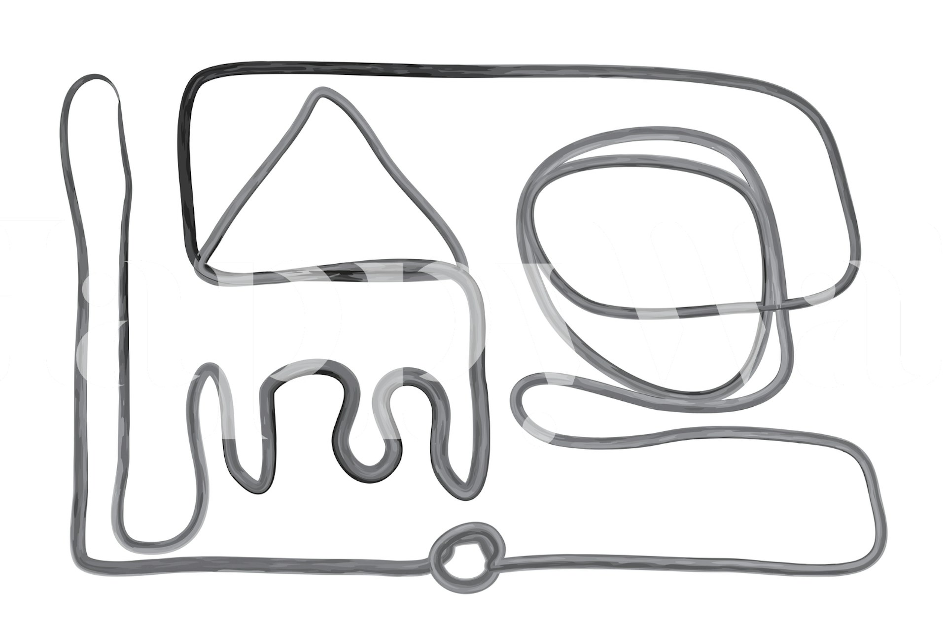 Abstract line art wallpaper in a modern setting