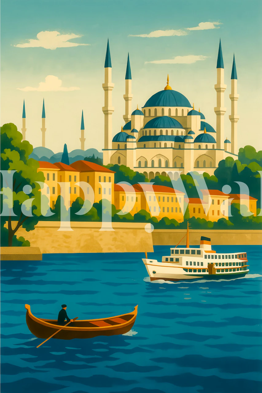 Carta da parati Istanbul Cityscape in una stanza