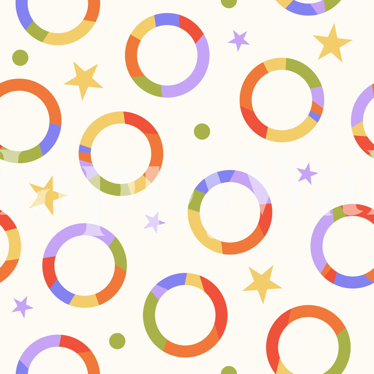 Colorful Bold Rings Tapete in einem Raum