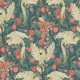Cockatoo and Pomegranate in teal blue