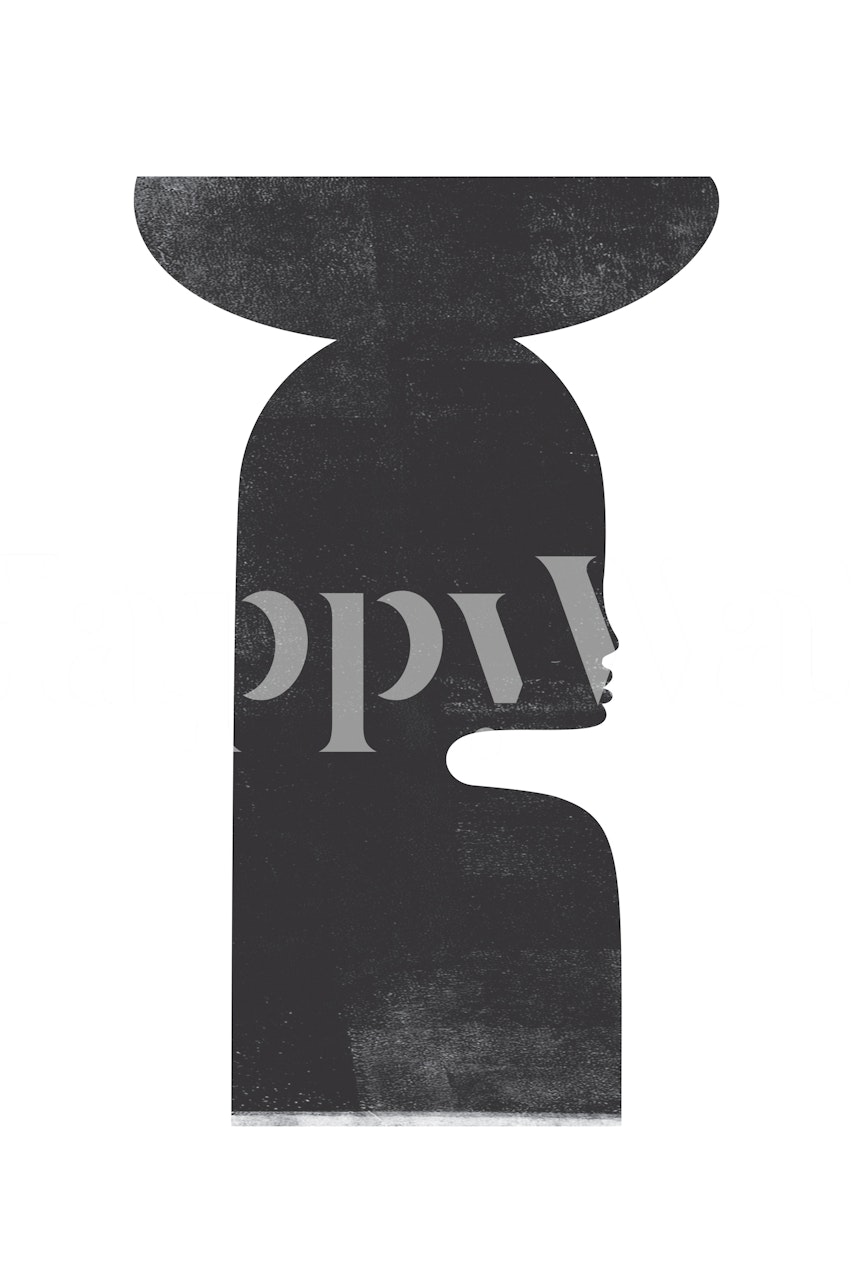 Silhouette of a woman in black against a white background wallpaper