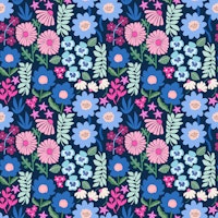 Garden Bloom - pink & blue wallpaper