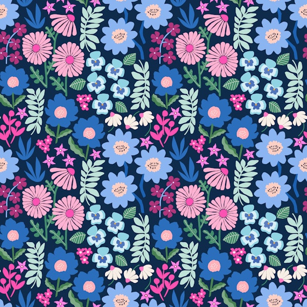 Garden Bloom - pink & blue