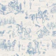 Western Cowboy Ranch life Scene Blue