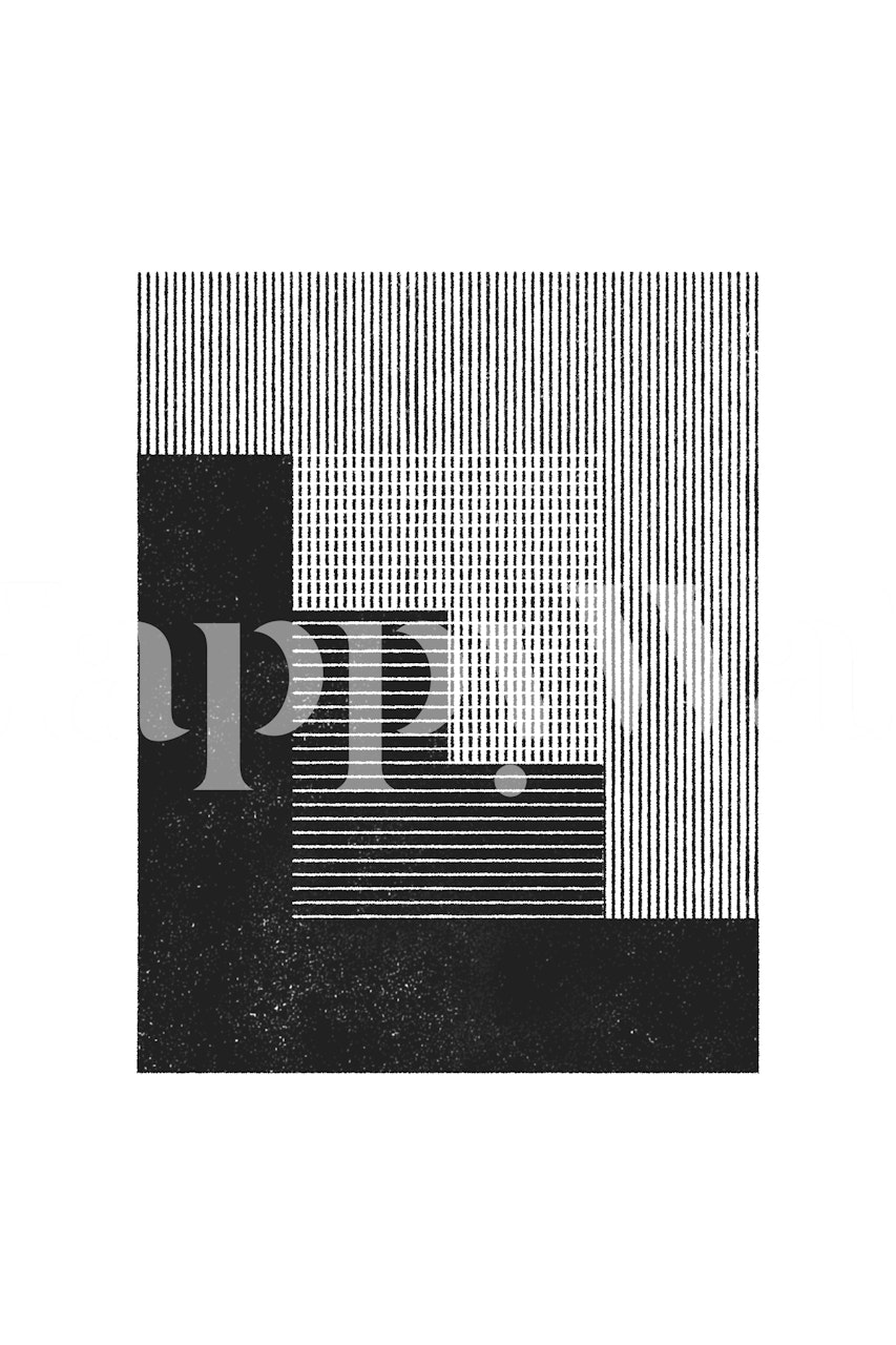 Carta da parati Abstract Geometric Collage in una stanza