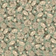 Floral Rose Garden Etching – Green & Cream