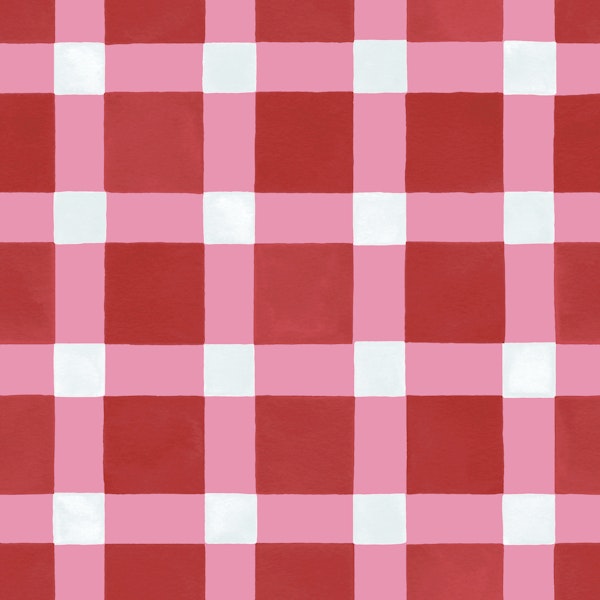 Red Checkerboard Mosaic Stripes Pink