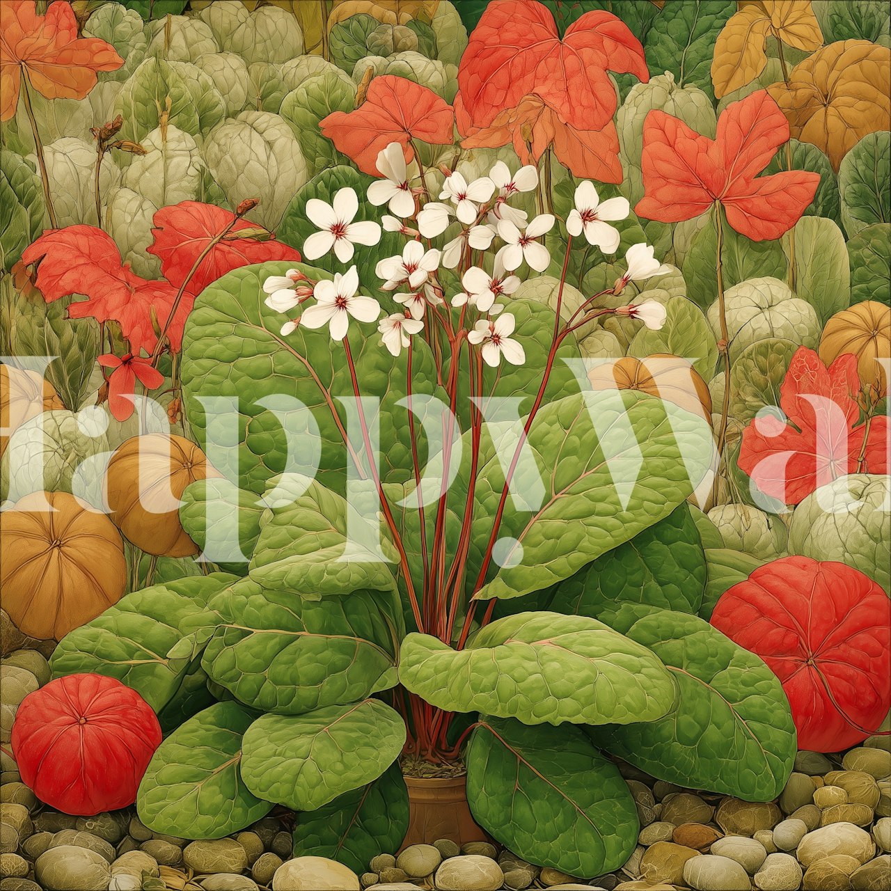 Autumn Garden Colors wallpaper in a room