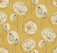 minimalist poppies - mustard wallpaper