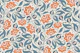 paisley folk floral - blue and orange
