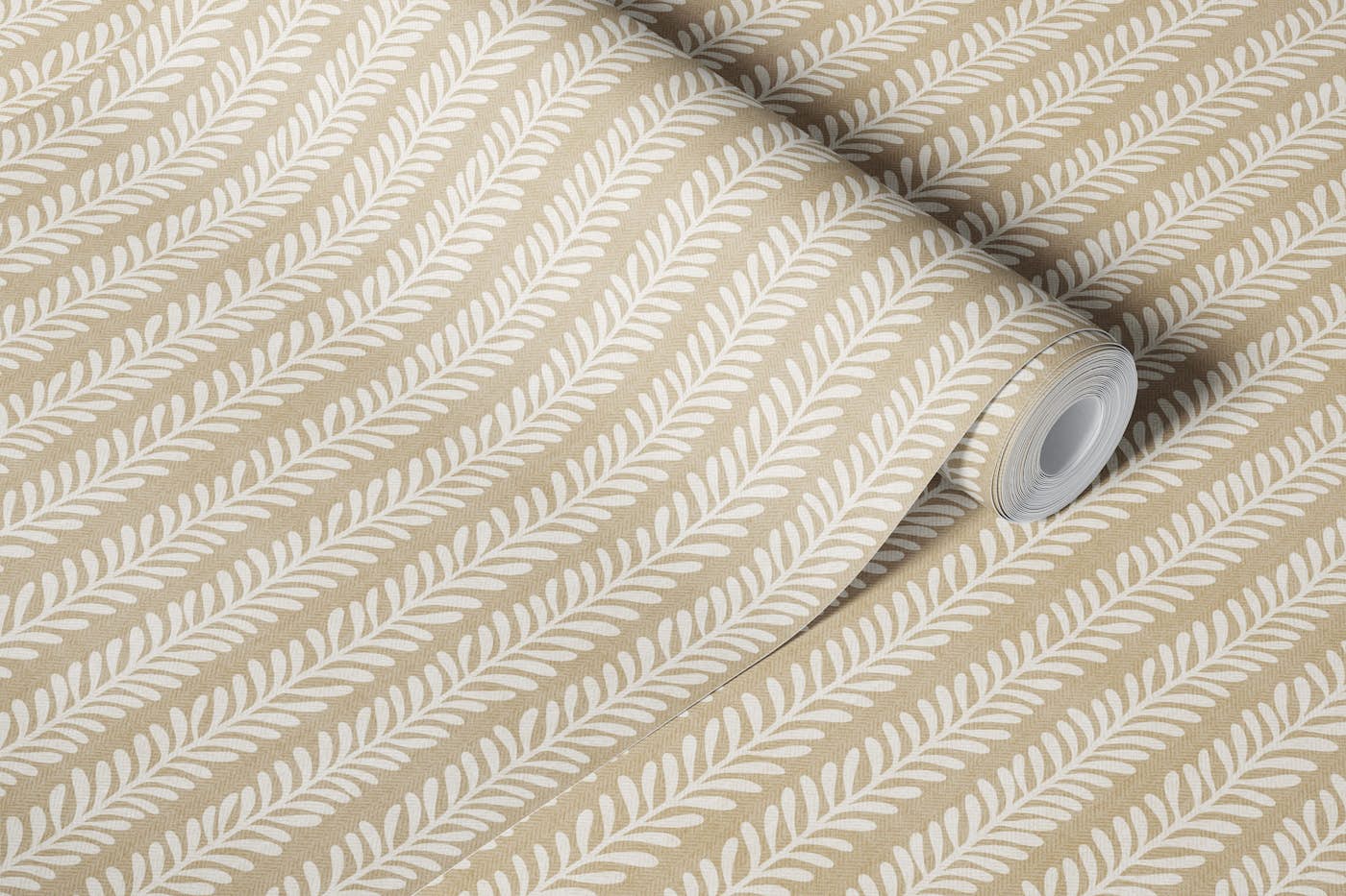 leaf stripes - jute wallpaper roll