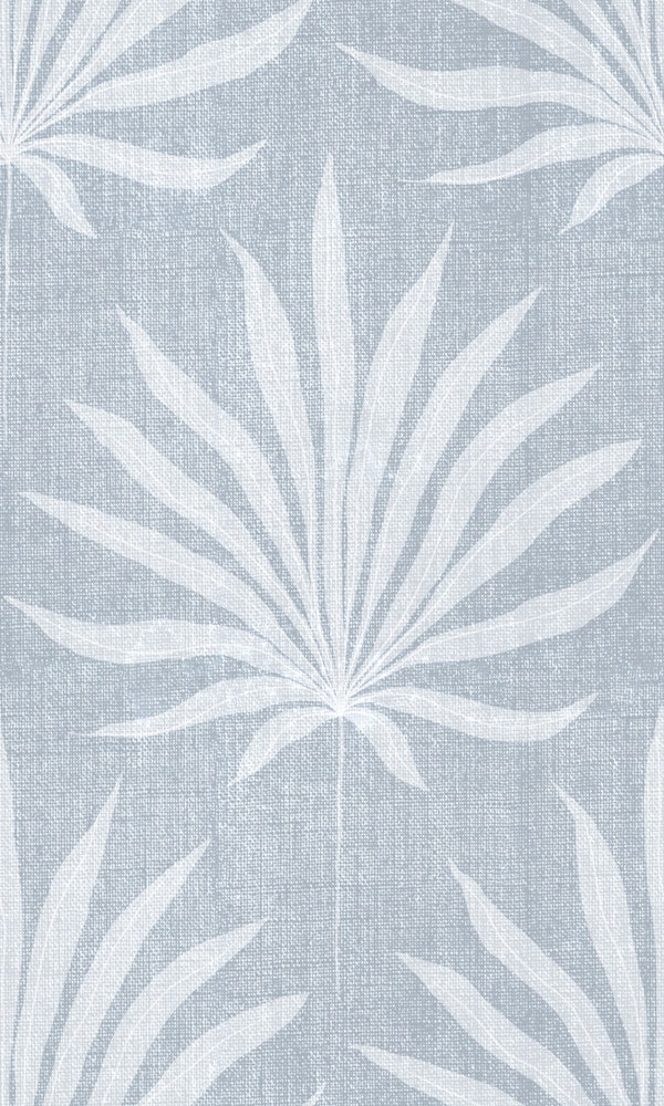 Bohemian Texture Coastal Palm Leaf Light Blue