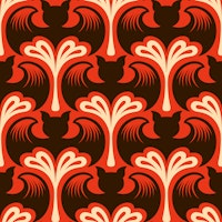 Retro Halloween Bats Silhouettes - Red behang