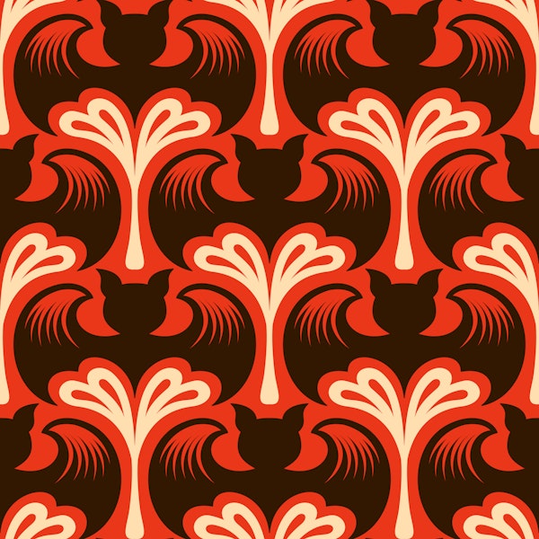 Retro Halloween Bats Silhouettes - Red