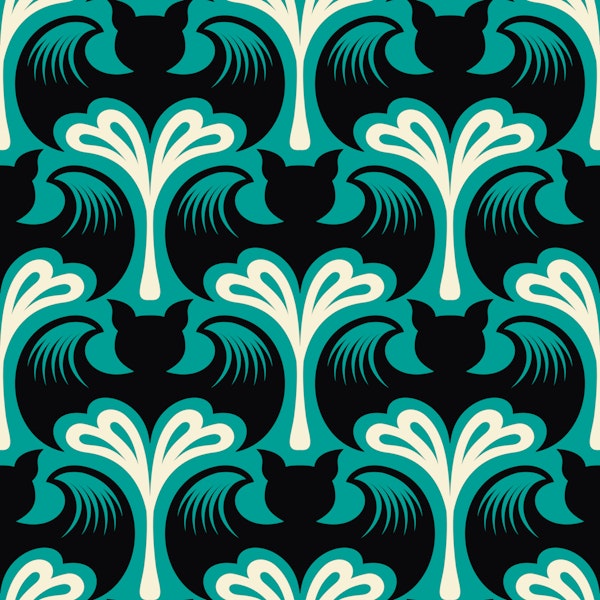 Retro Halloween Bats Silhouettes - Teal