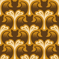 Retro Halloween Bats Silhouettes - Brown behang