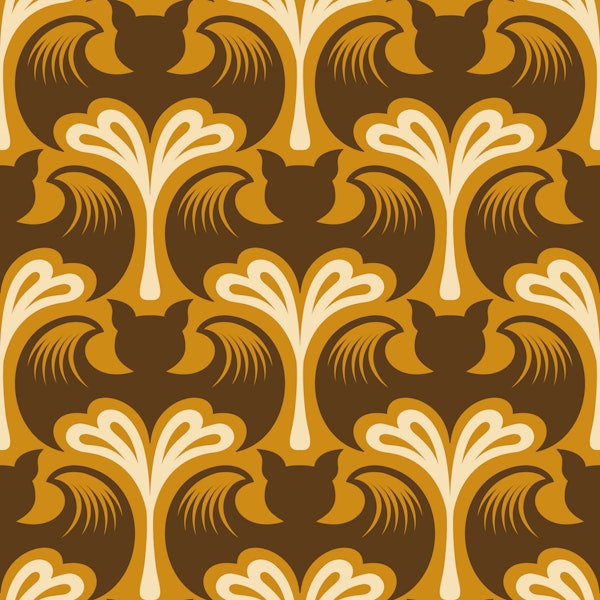 Retro Halloween Bats Silhouettes - Brown