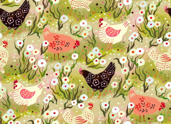 Happy chicken meadow