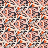 Floating Fish - Coral Pink tapet