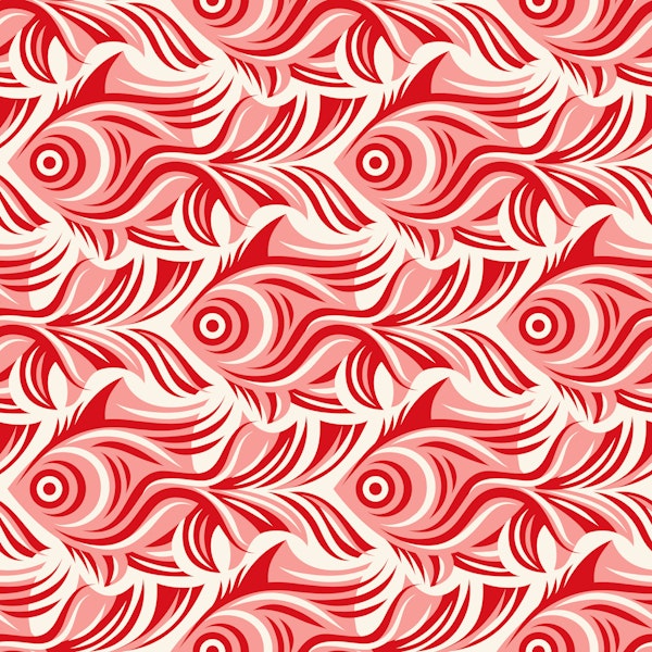 Floating Fish - Red and Pink