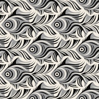 Floating Fish - Black and White tapet