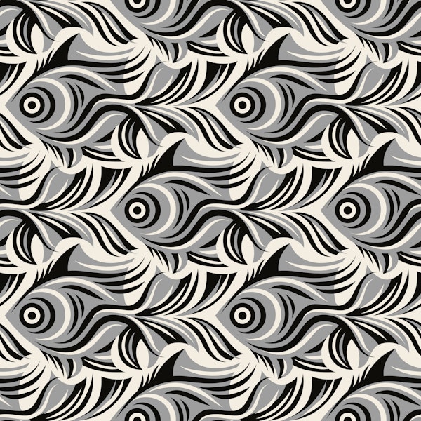 Floating Fish - Black and White