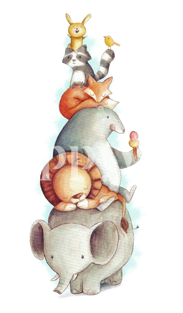 Party Animals wallpaper design in a room