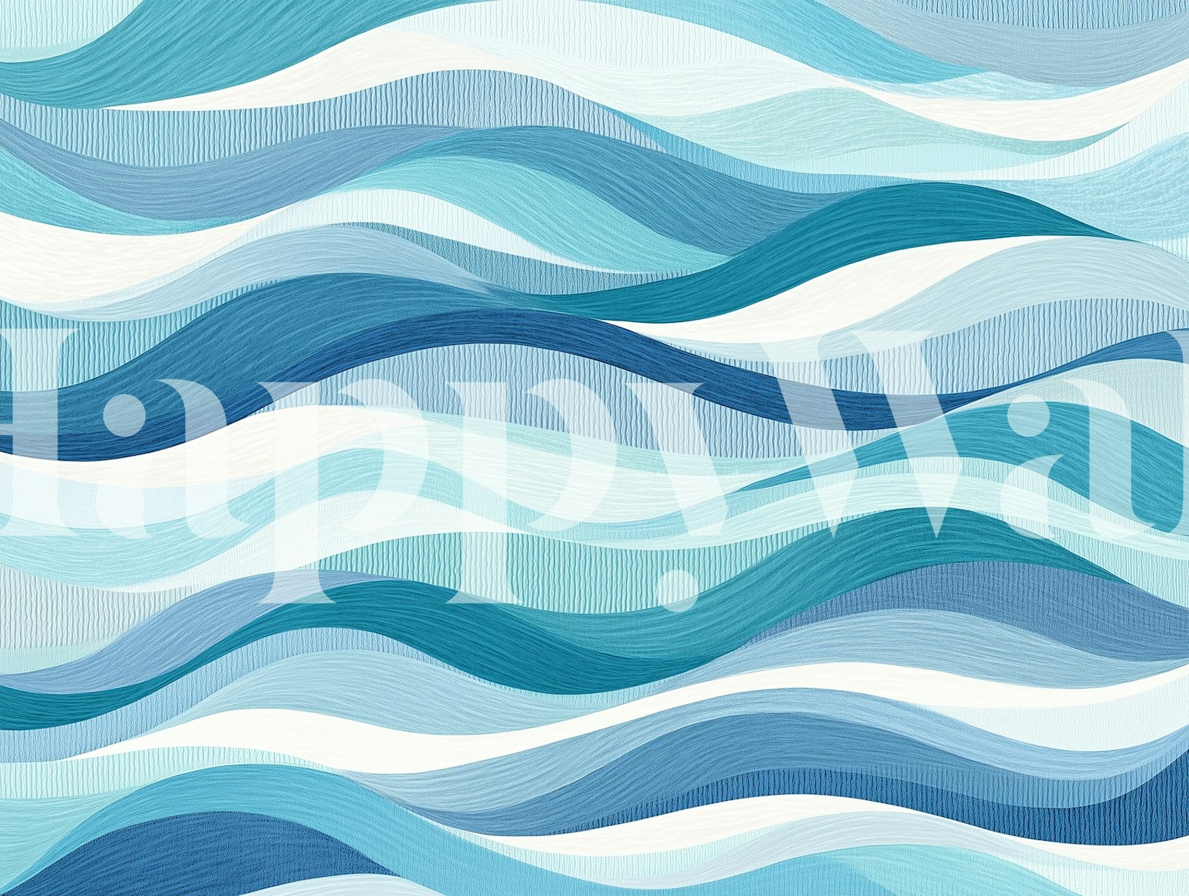Wavy blue and white patterns in ocean colors wallpaper