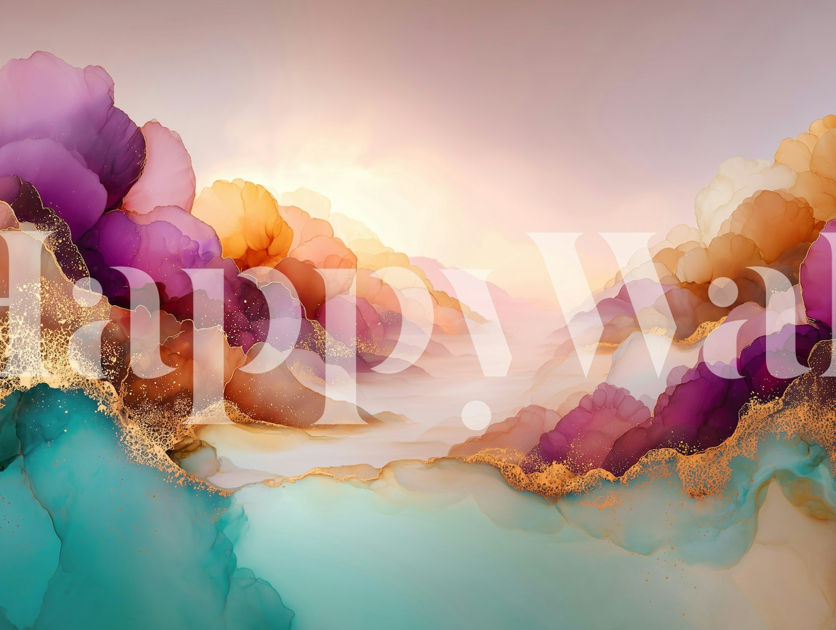 Purple and teal abstract marble design wallpaper