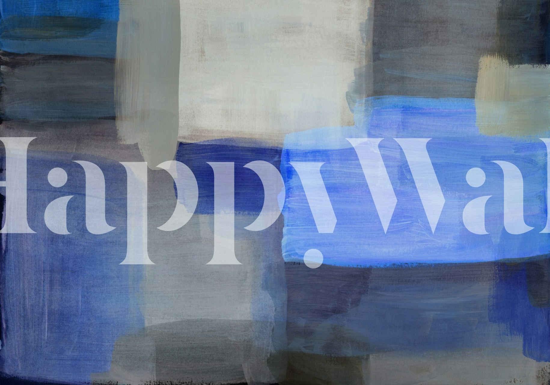 Abstract brushstroke pattern in calming blue and gray tones wallpaper