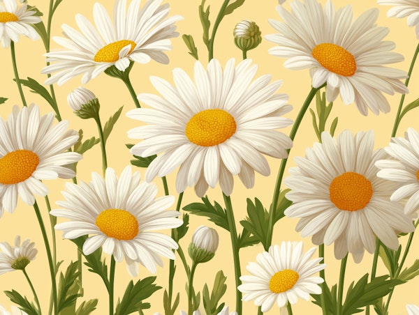 Sunlit Daisy Meadow