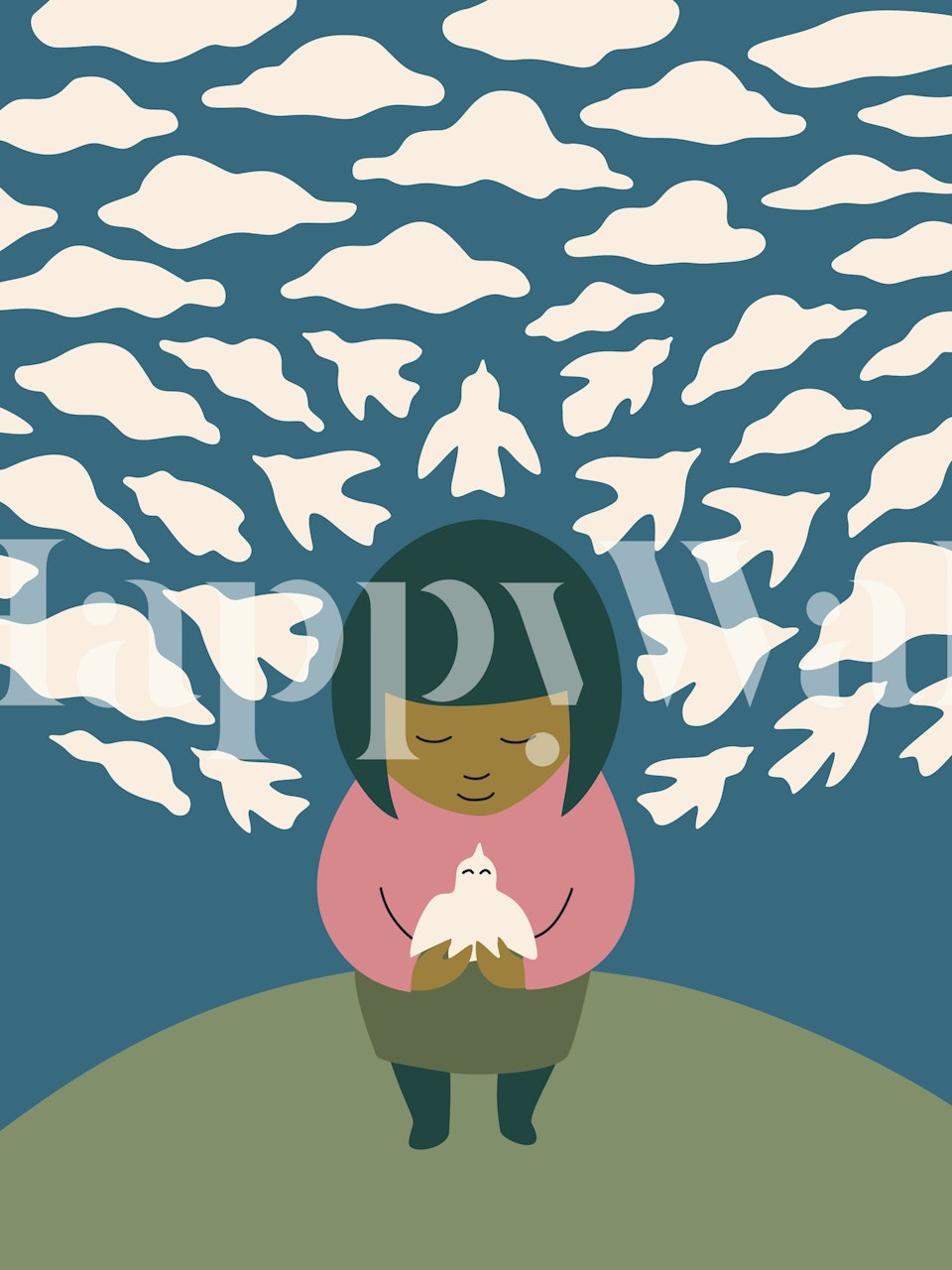 Where Peace Begins wallpaper design in a room