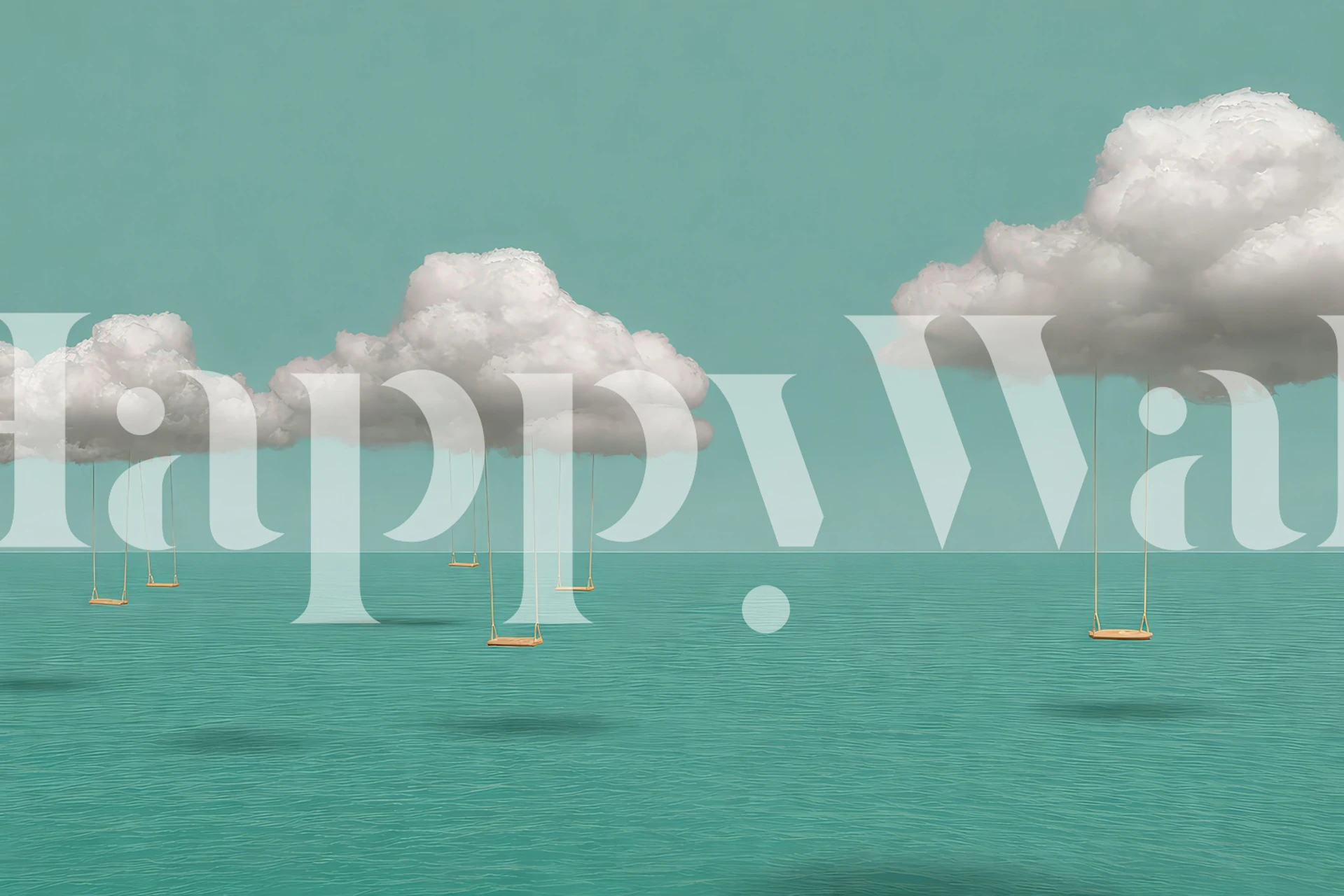 Tapeta Dreamy Sky Swings w pokoju