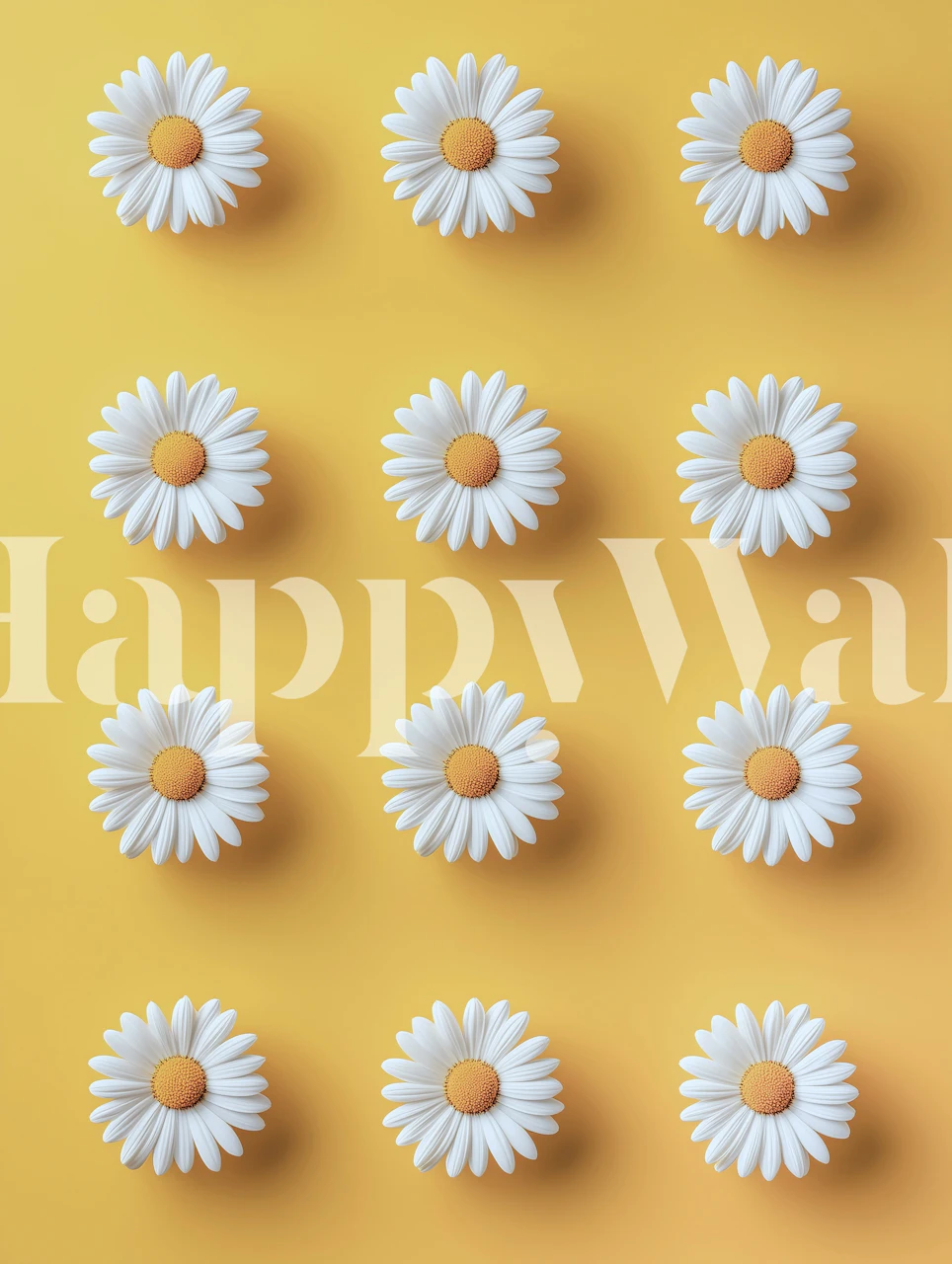 Papel de parede Radiant Daisy Display em um quarto