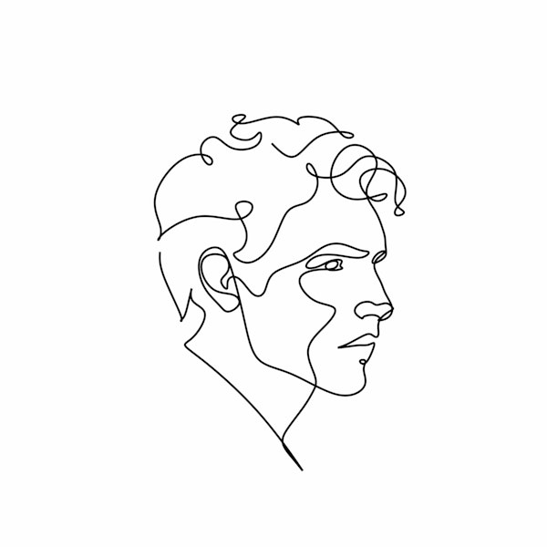 Minimalist Man Face Line art