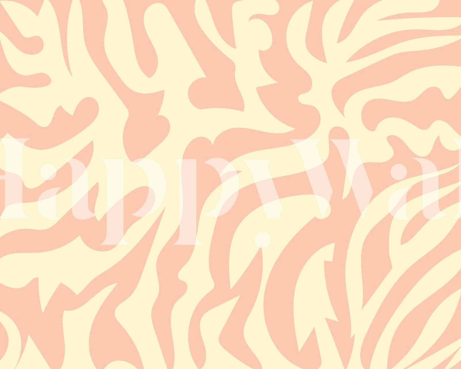 Abstract animal print design in peach and cream wallpaper