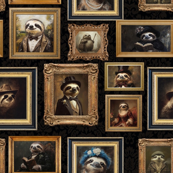 Whimsical Vintage Sloth Gallery