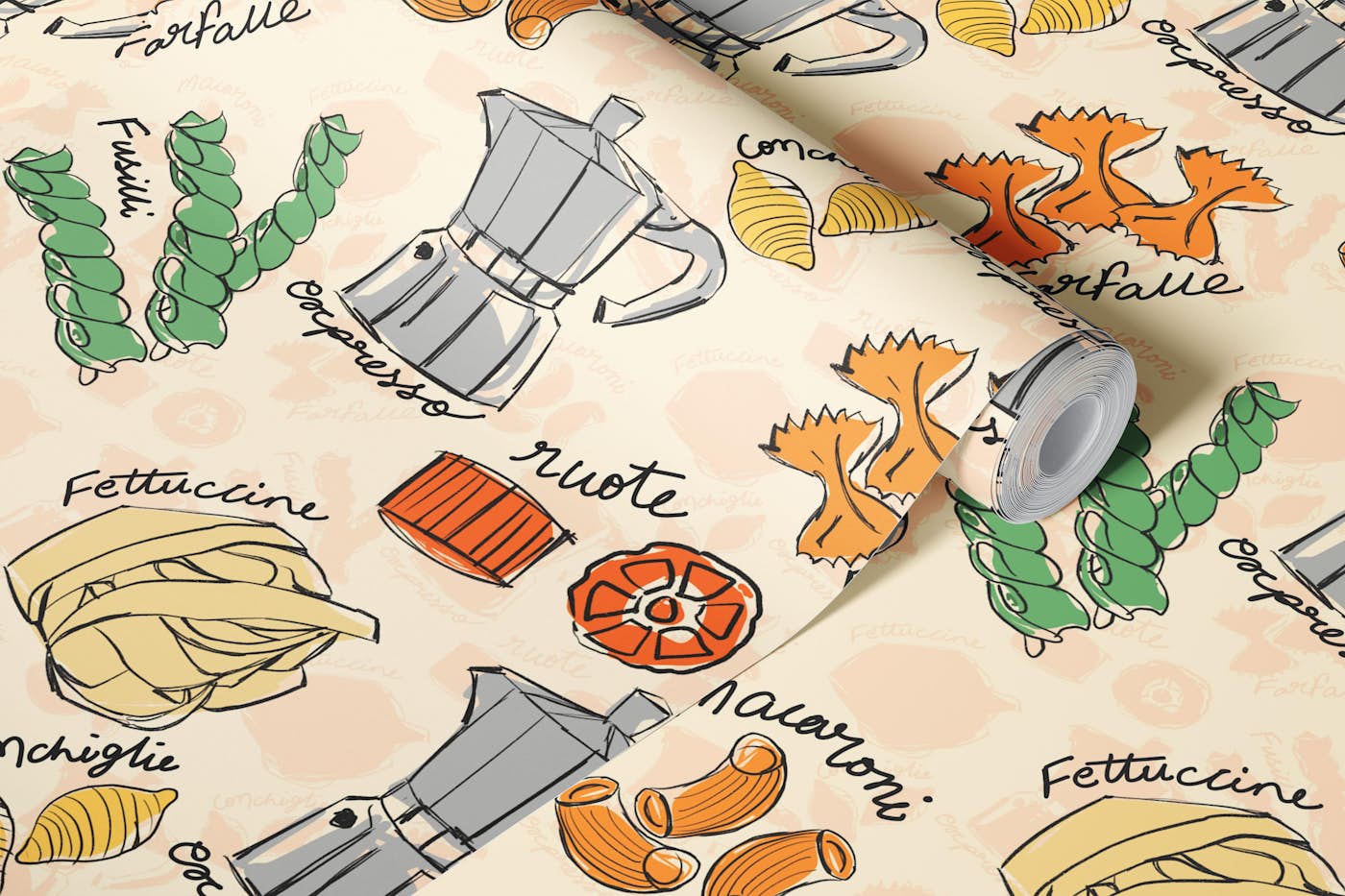 Playful Italian Kitchen wallpaper roll