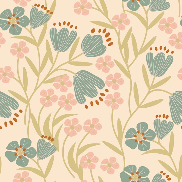 Soft Wildflowers on Cream