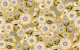 bold flowers and birds - mustard yellow