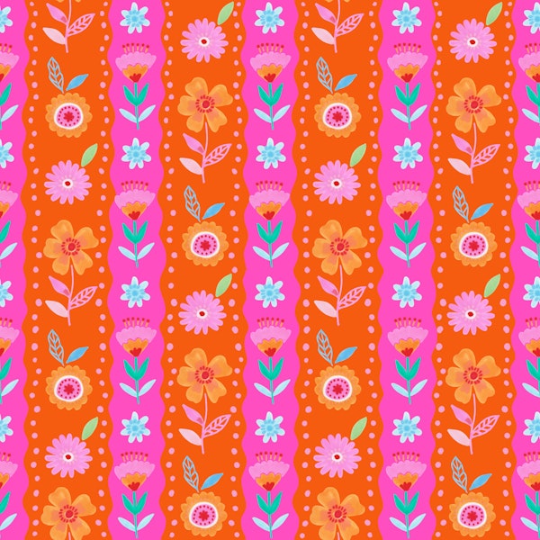 Colorful Floral Stripes
