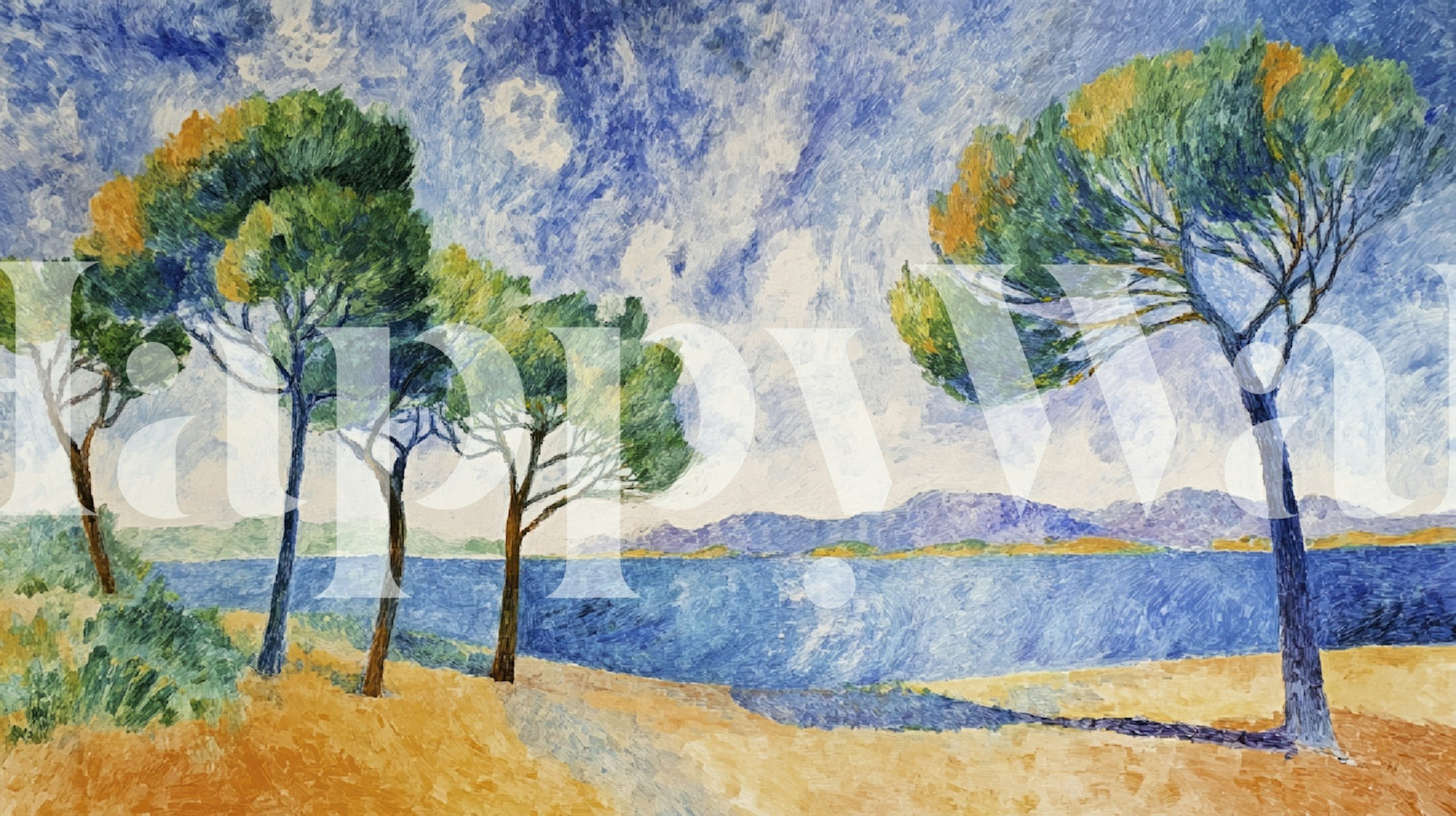 Tapeta Mediterranean Breeze Scene w pokoju