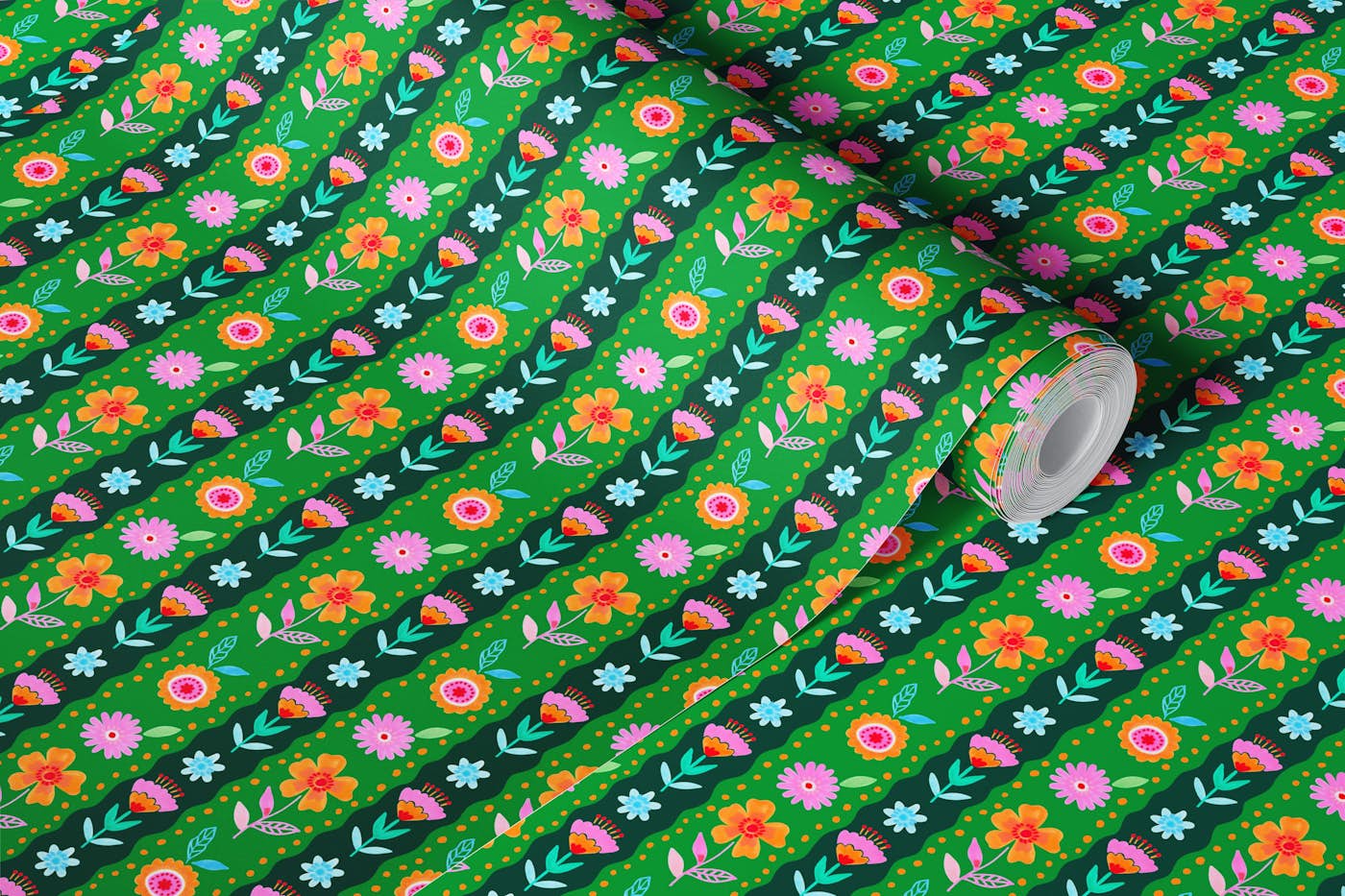 Vibrant Floral Harmony wallpaper roll