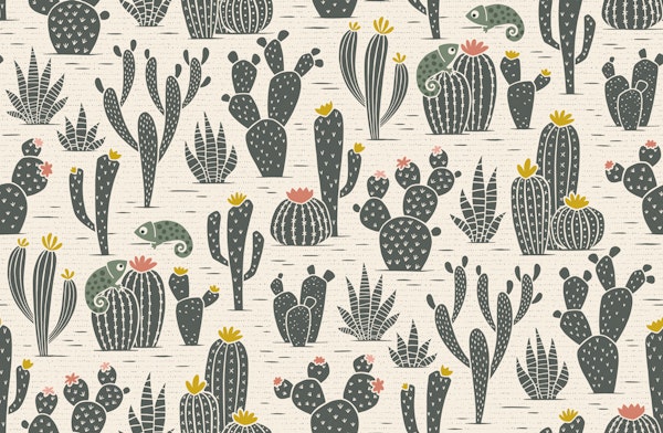 cactus desert block print