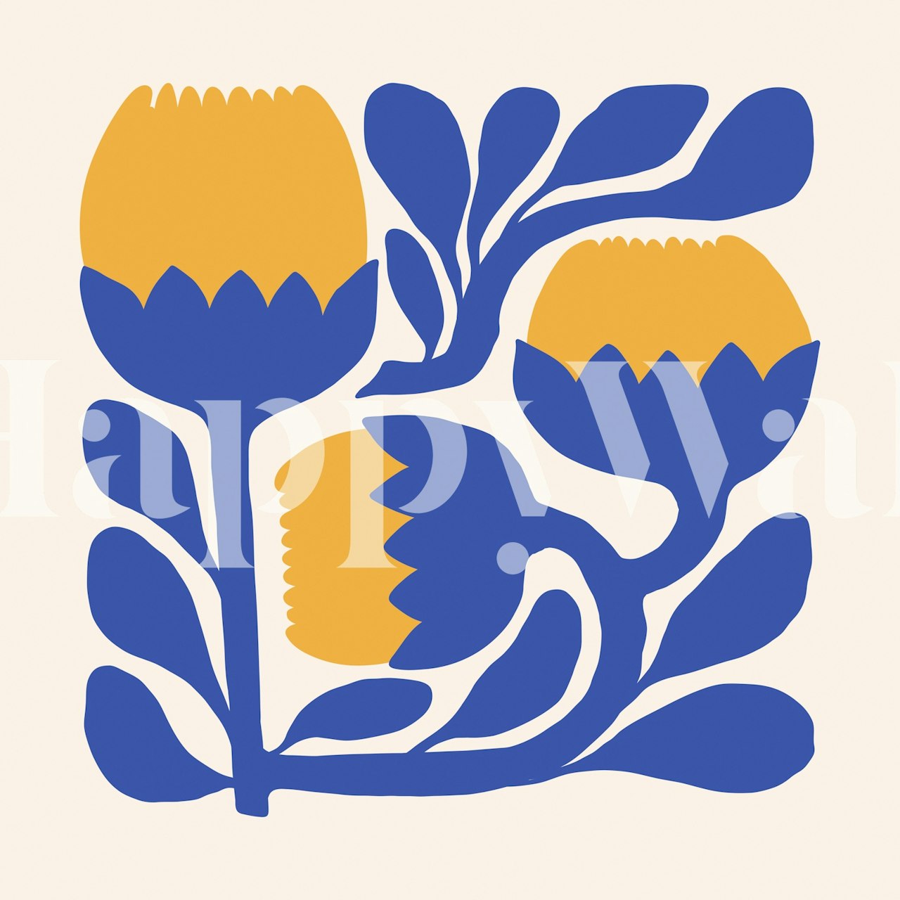 Papel de parede Bold Floral Blooms em um cômodo